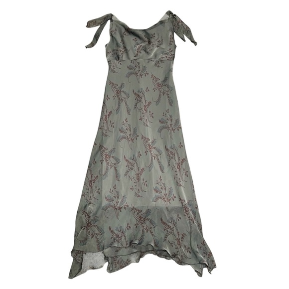 jonathan martin Dresses & Skirts - Vintage Jonathan Martin Gray Floral Shoulder Tie Maxi Dress Size 8